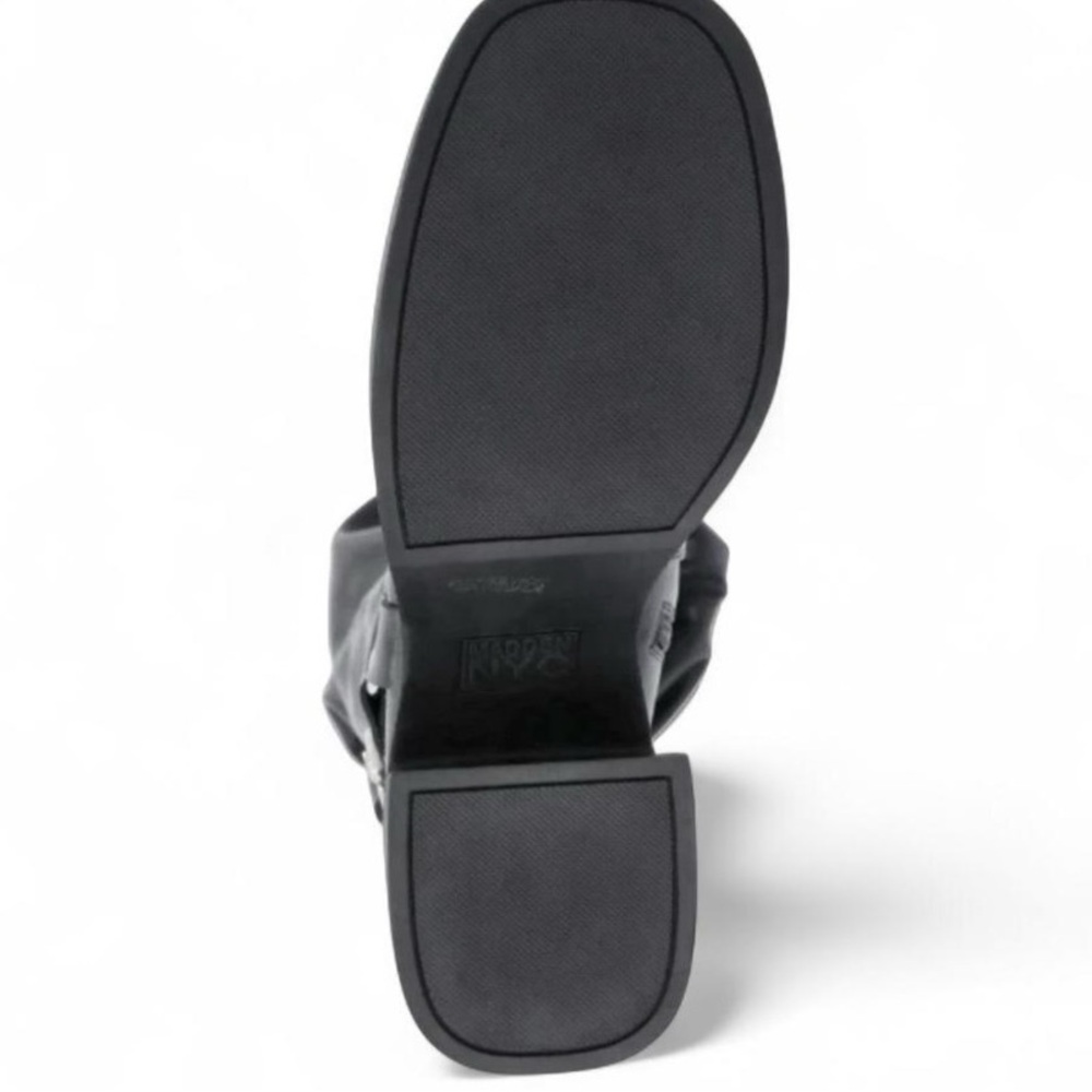 Women's Black Knee-High Block Heel Boot - Picture 3 of 4